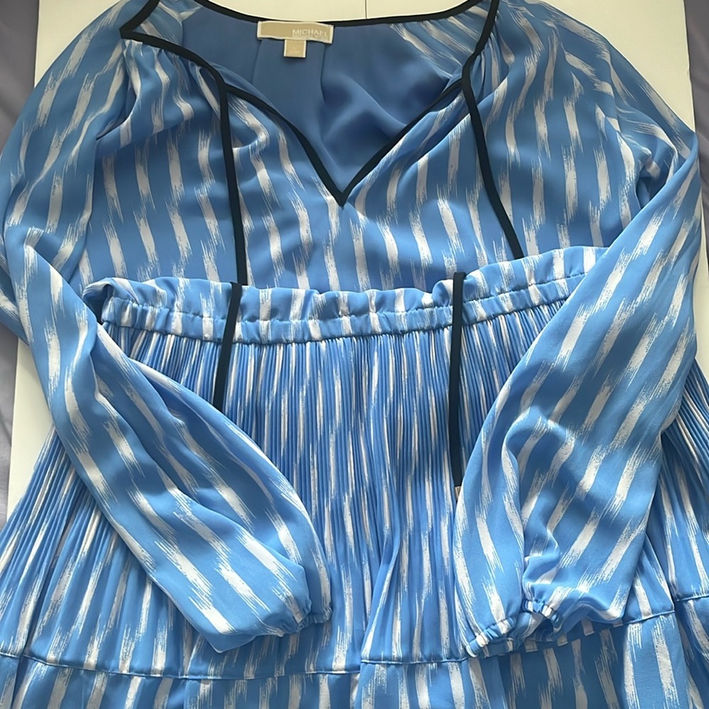 Michael by Michael Kors blue and white long sleeve dress. Never worn.